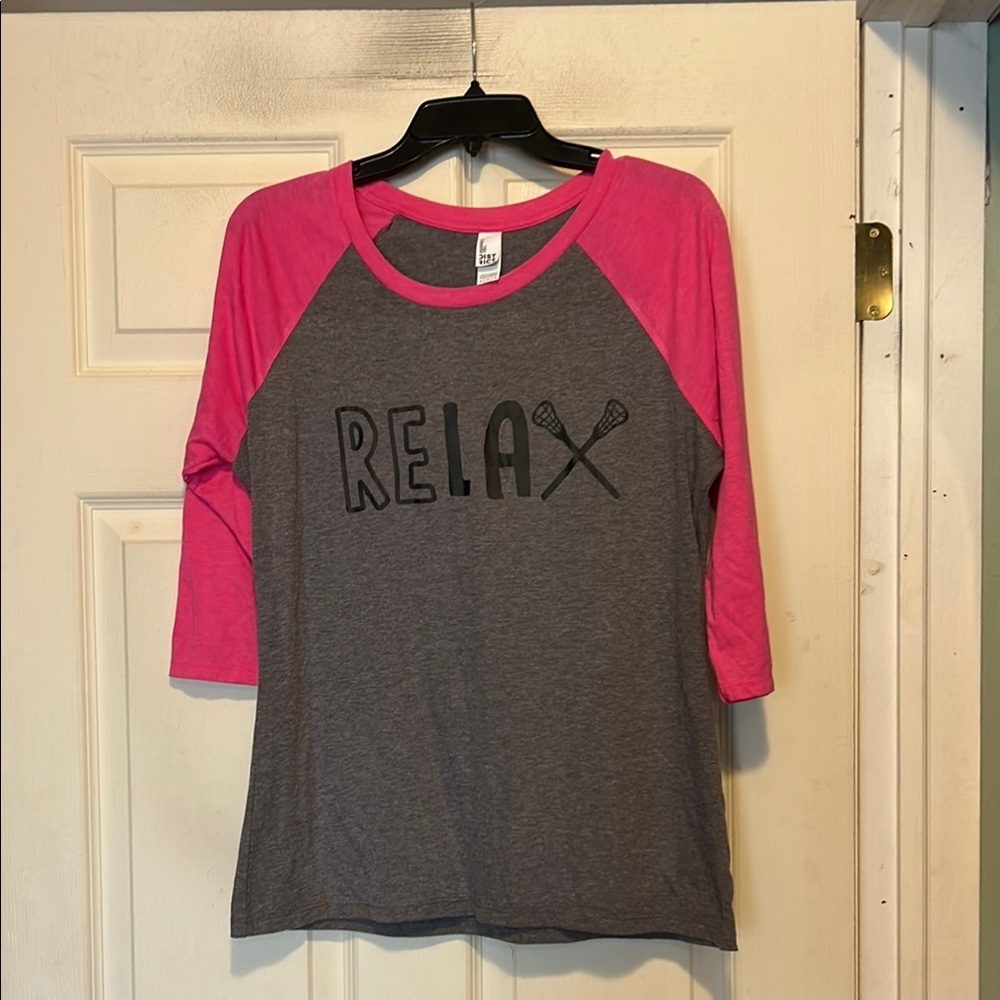 District Top Size Medium Pink Gray